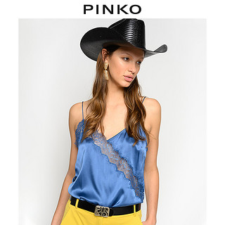 PINKO 女装真丝缎面V领吊带上衣1G14Y0ZR64（44、G12）