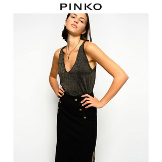 PINKO2020秋冬女装金线针织v领背心上衣1G1567Y6DA（M、H62）