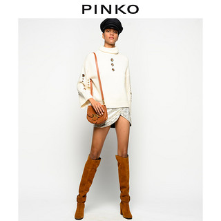 PINKO2020秋冬女装镂空宽松高领毛衣针织衫1G15JVY6CF（M、Z05）