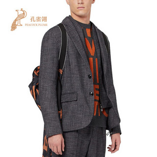 孔雀翎EMPORIO ARMANI/阿玛尼男装2020新款男士EA经典翻领单排扣织物外套 灰色 52