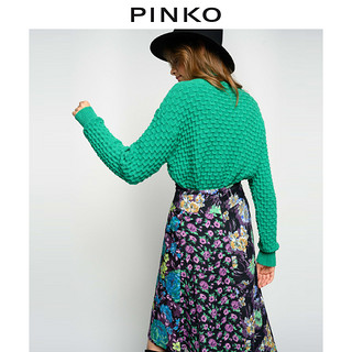 PINKO2020秋冬女装网格针织做旧高领毛衣针织衫1B14X2Y6QP（M、T68）