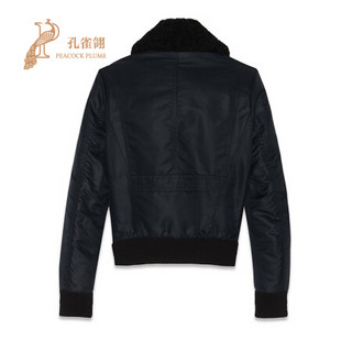 孔雀翎Saint Laurent Paris/圣罗兰2020新款男士YSL时尚羊毛拉链夹克 蓝色 48