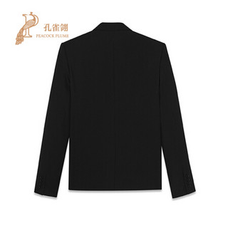 孔雀翎Saint Laurent Paris/圣罗兰2020新款男士YSL时尚单排扣直领夹克 黑色 50