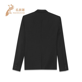 孔雀翎Saint Laurent Paris/圣罗兰2020新款男士YSL时尚单排扣粒纹夹克 黑色 56