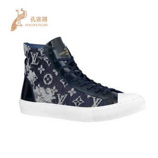 Louis Vuitton/路易威登2020新款男鞋印花TATTOO高帮运动鞋1A8KFL 蓝色 7