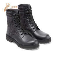 FENDI/芬迪鞋子2020新款男鞋时尚经典系带FF图案动感条纹靴 7U1398A8C7F1C2P 黑色 12
