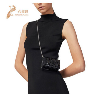 Versace/范思哲2020新款女包V字图案绗缝链式肩带翻盖迷你钱包 粉红色