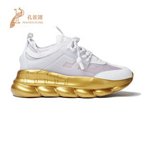 Versace/范思哲鞋子2020新款女鞋CHAIN REACTION系带时尚休闲运动鞋 白色 38.5