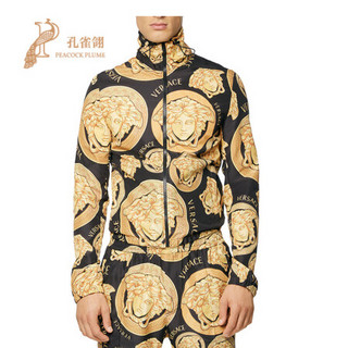 Versace 范思哲 2020年新款男士金色美杜莎图案休闲轻质时尚尼龙夹克 A88427 1F00539 5B000 黑色 54