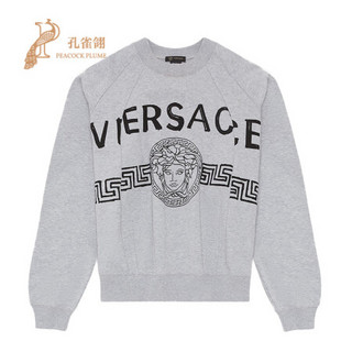 Versace/范思哲男装2020新款男士饰有美杜莎Logo印花圆领休闲运动衫 黑色 M