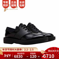 FERRAGAMO/菲拉格慕鞋子男鞋2021新款时尚经典休闲橡胶鞋底牛皮德比鞋 黑色 44