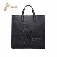 Ferragamo/菲拉格慕2020新款男包时尚经典正面浮雕1927手提包 白色