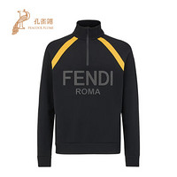 FENDI 芬迪 2021新款男士时尚经典印花半拉链高领运动衫卫衣FAF599 AECP F0GME 黄色 S