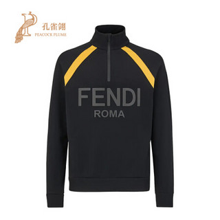 FENDI 芬迪 2021新款男士时尚经典印花半拉链高领运动衫卫衣 FAF599 AECP F0GME 黑色 M