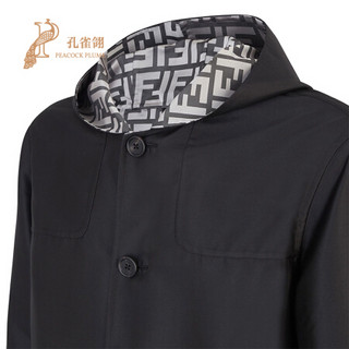 FENDI/芬迪2021新款男士时尚经典FF图案尼龙外套双面大衣 黑色 52