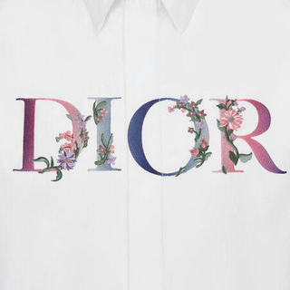 Dior迪奥男士衬衫2021年春季系列签名印花刺绣带有“DIOR”签名的珍珠母按钮时尚休闲 白色 38