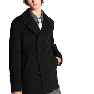 路易威登LV男士夹克大衣外套采用纯净的轻质羊毛制成袖口皮革涂层时尚百搭1A8H02 黑色 54