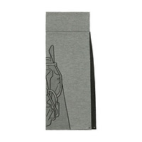 Herms爱马仕男士围巾镂孔Tete-a-Tete图案山羊绒和真丝混纺围巾时尚保暖 黑加仑色 30 x 180厘米