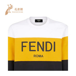 FENDI/芬迪2021新款男士时尚经典长袖条纹圆领棉质宽松运动衫 花色 L