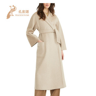 MaxMara/麦丝玛拉2021新款女士带有翻领贴袋设有插肩袖羊绒大衣 米色 32