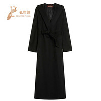 MaxMara/麦丝玛拉2021新款女士3DANTON配有兜帽束腰百搭羊毛大衣 黑色 46