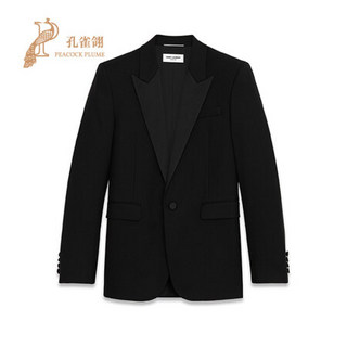 Saint Laurent Paris/圣罗兰2021新款男士YSL时尚单排扣羊毛外套 黑色 46