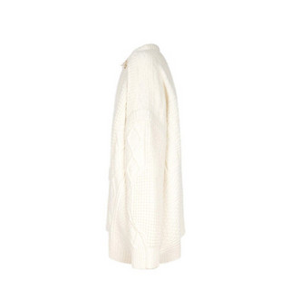 Givenchy纪梵希男装白色羊毛为主材质的大圆领Aran拼接针织衫时尚休闲 XS
