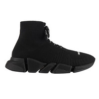 Balenciaga巴黎世家男鞋速度2.0系带运动鞋黑色袜式设计搭配双色鞋带高性能3D针织面料徽标印  617258W17011013 黑色 41