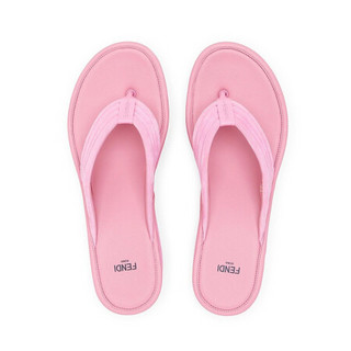 FENDI芬迪女鞋厚底鞋凉拖鞋条纹夹脚式跟高8.5厘米粉色时尚休闲 35
