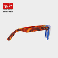 RayBan雷朋太阳镜徒步旅行者男款偏光开车司机镜0RB2140F可定制 1241W0蓝色镜框紫罗兰色偏光镜片 尺寸54