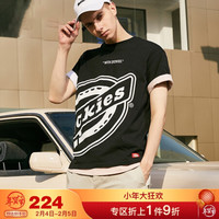 DickiesT恤 21春夏 侧身LOGO印花 短袖T恤男 情侣款 舒适 短T女 撞色T恤 DK008908 黑色 M