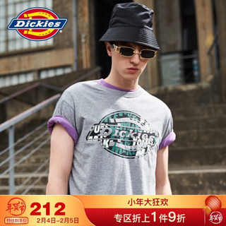 Dickies 21春夏短袖t恤男logo印花短袖T 恤 情侣款圆领TEE休闲男装 DK008899 中羽灰 M