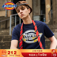 Dickies 21春夏短袖t恤男logo印花短袖T 恤 情侣款圆领TEE休闲男装 DK008899 深藏青色 XL