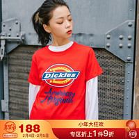 DickiesT恤 21春夏 LOGO女款 印花短袖T恤 休闲短T T恤女 简约百搭 DK007386 中红色 XS