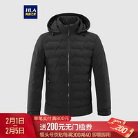 HLA海澜之家时尚简约羽绒服男2020冬季净色保暖舒适外套HWRAJ4Q095A黑色(E5)165/84A(46)