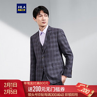 HLA海澜之家礼服套装男三件套礼服套西格纹仿毛套装有型西服HTXAD1Q094A紫红格纹(94)170/88A (46A) cz