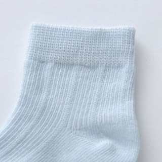 英氏儿童袜子男女童中筒袜 男女宝宝袜子棉袜四季袜2双装 144yh025 蓝色(144yh025) 11cm