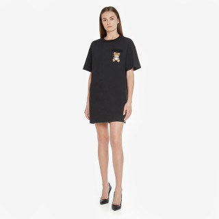 moschino莫斯奇诺女士泰迪刺绣平针织连衣裙v0469554020a黑色1555038