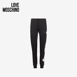 Love Moschino/莫斯奇诺 20秋冬 女士扭曲徽标棉质慢跑长裤 W142418M405520A （040、黑色0C74）