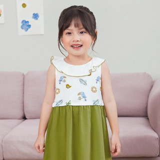 英氏女宝宝夏季新款OS亲子系列儿童裙子 YRLCJ20309A01 80cm