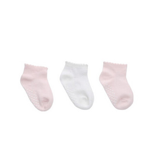 英氏婴儿袜婴儿袜子新生儿袜子夏儿童地板袜防滑袜春秋款三双装 187A5854 粉色 17cm 无防滑底