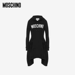 MOSCHINO 莫斯奇诺 女士连帽棉绒连衣裙 J0456542720A 黑色1555 044