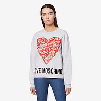 Love Moschino/莫斯奇诺 20秋冬 女士Flowery Heart棉绒运动衫 W640401M4055A966 （040、黑色0C74）