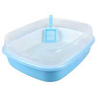 小伙伴猫厕所猫砂盆双层三层带网格 松木膨润土豆腐猫砂带猫砂铲