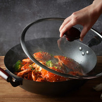 德世朗不粘锅炒菜锅轻油烟家用铁锅不粘炒锅平底电磁炉燃气灶通用