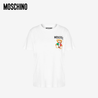 MOSCHINO/莫斯奇诺 21春夏 女士 ITALIAN泰迪熊平纹针织T恤（038、白色1001）