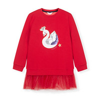 水孩儿童装女童针织裙儿童女连衣裙2020年秋冬装新款时尚可爱连衣裙女宝宝洋气裙子 珊瑚红 160cm
