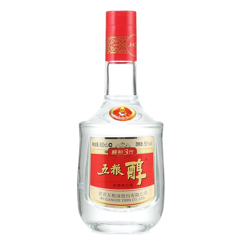 濃香型白酒 五粮貴賓 Wuliangye WULIANGYE 五粮液五粮醇醇和3代50%vol 浓香型白酒500ml*6瓶整箱装
