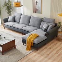 QuanU 全友 102381A 北欧布艺沙发 深灰蓝 1+3+反向转