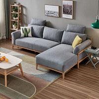 全友家居 可拆洗布艺沙发 现代简约布艺沙发客厅家具 可移动头枕102516 B款布艺沙发(3+转) 反向